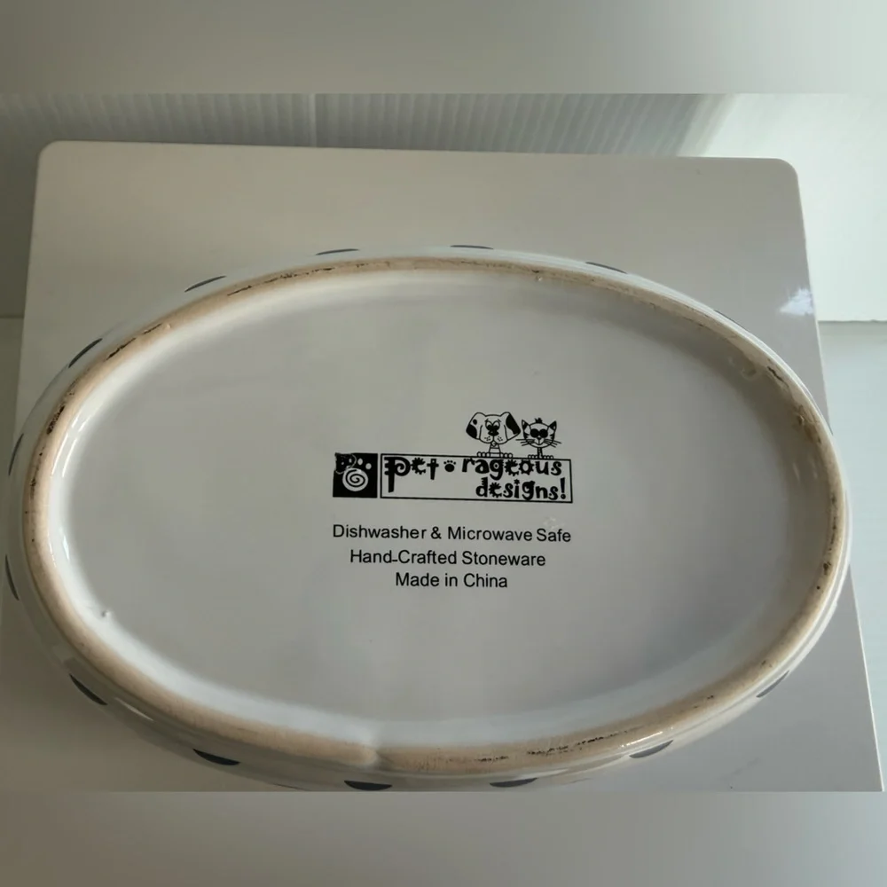 Polka Dot Cat Bowl